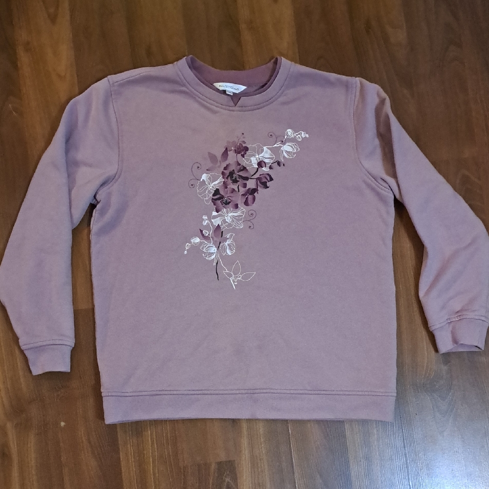 Vintage Northern Reflections Dusty Mauve Crewneck Sweater with Floral Graphic